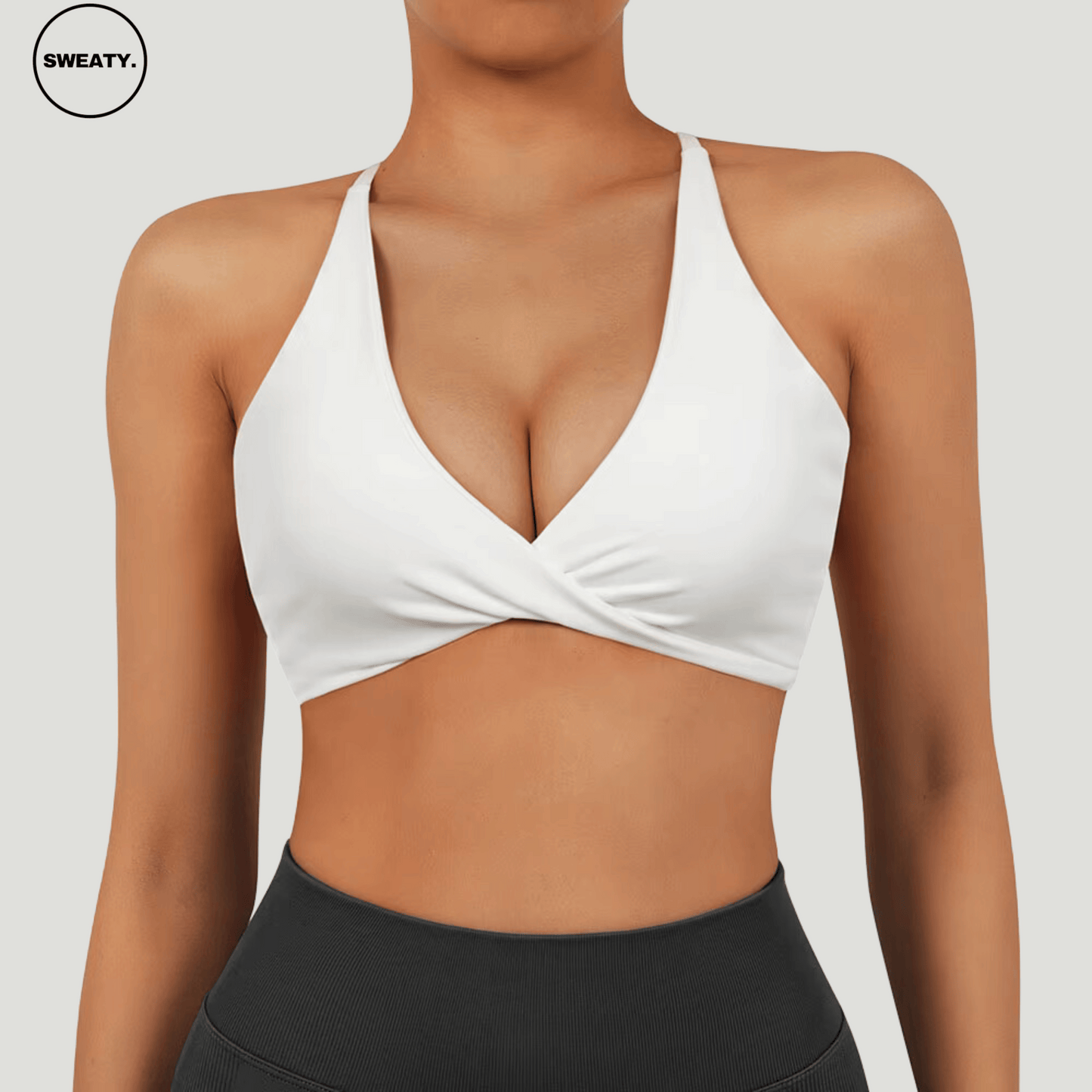 Deep V Strappy Back Sports Bra