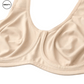 Beige Sports Bra by SWEATY - Close-up of the cup design, showcasing seamless and supportive construction. SWEATY activewear offers superior comfort and fit for high-impact workouts.