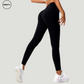 Side view of the Black Hips Yoga Legging by SWEATY, highlighting the high-rise waistband and sculpting fit. The soft, stretchy fabric offers comfort and flexibility, perfect for yoga, workouts, or everyday wear.