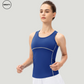 Front view of Blue Candy Colour Quick Dry Vest by SWEATY - Women's lightweight, moisture-wicking, and breathable tank top ideal for yoga, running, and fitness activities. Comfortable SWEATY activewear for optimal performance and style.