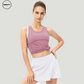 Lavender Candy Colour Quick Dry Vest by SWEATY styled in a cropped look - Women's lightweight, breathable, and quick-drying tank top perfect for yoga, running, and gym sessions. Comfortable SWEATY activewear designed for style and performance.