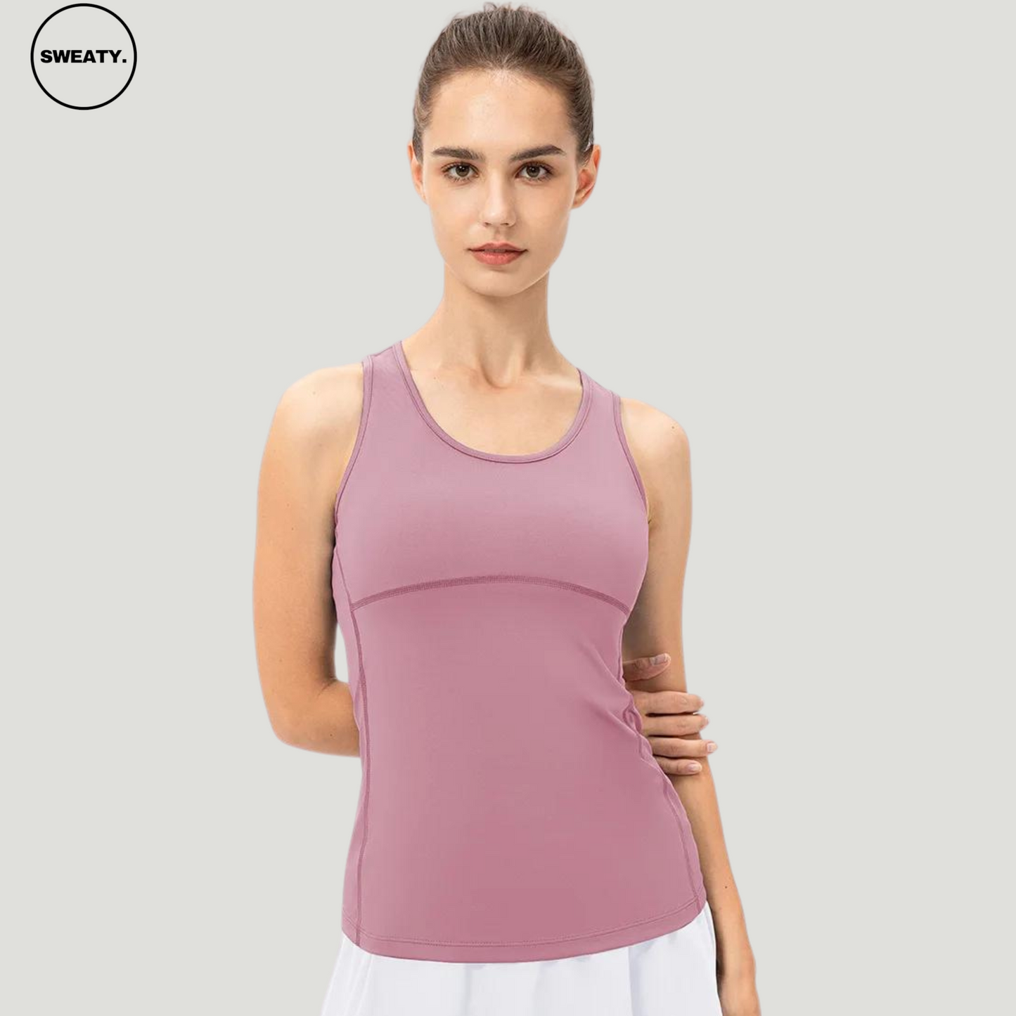 Lavender Candy Colour Quick Dry Vest by SWEATY - Women's lightweight, breathable, and quick-drying tank top ideal for yoga, running, and fitness activities. Stylish SWEATY activewear with moisture-wicking fabric for optimal comfort and performance.