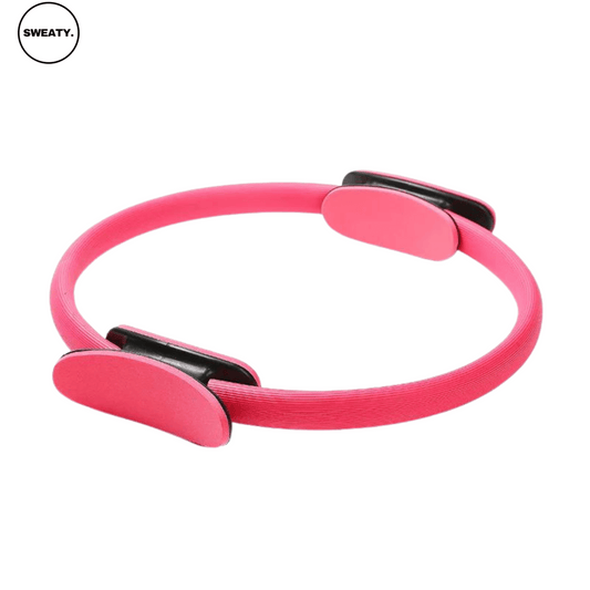 Pink exercise ring by SWEATY - lightweight and durable fitness accessory designed for Pilates and toning exercises. Versatile SWEATY workout ring made with soft foam padding for enhanced comfort during training sessions.