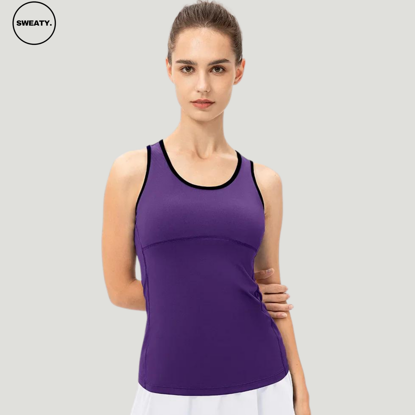 Purple Candy Colour Quick Dry Vest by SWEATY - Women's lightweight, breathable, and moisture-wicking tank top ideal for yoga, running, and fitness activities. Stylish SWEATY activewear designed for optimal performance and comfort.