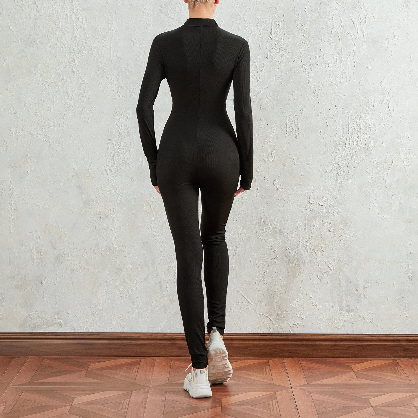 Long Sleeve Zip Through Sport Jumpsuit