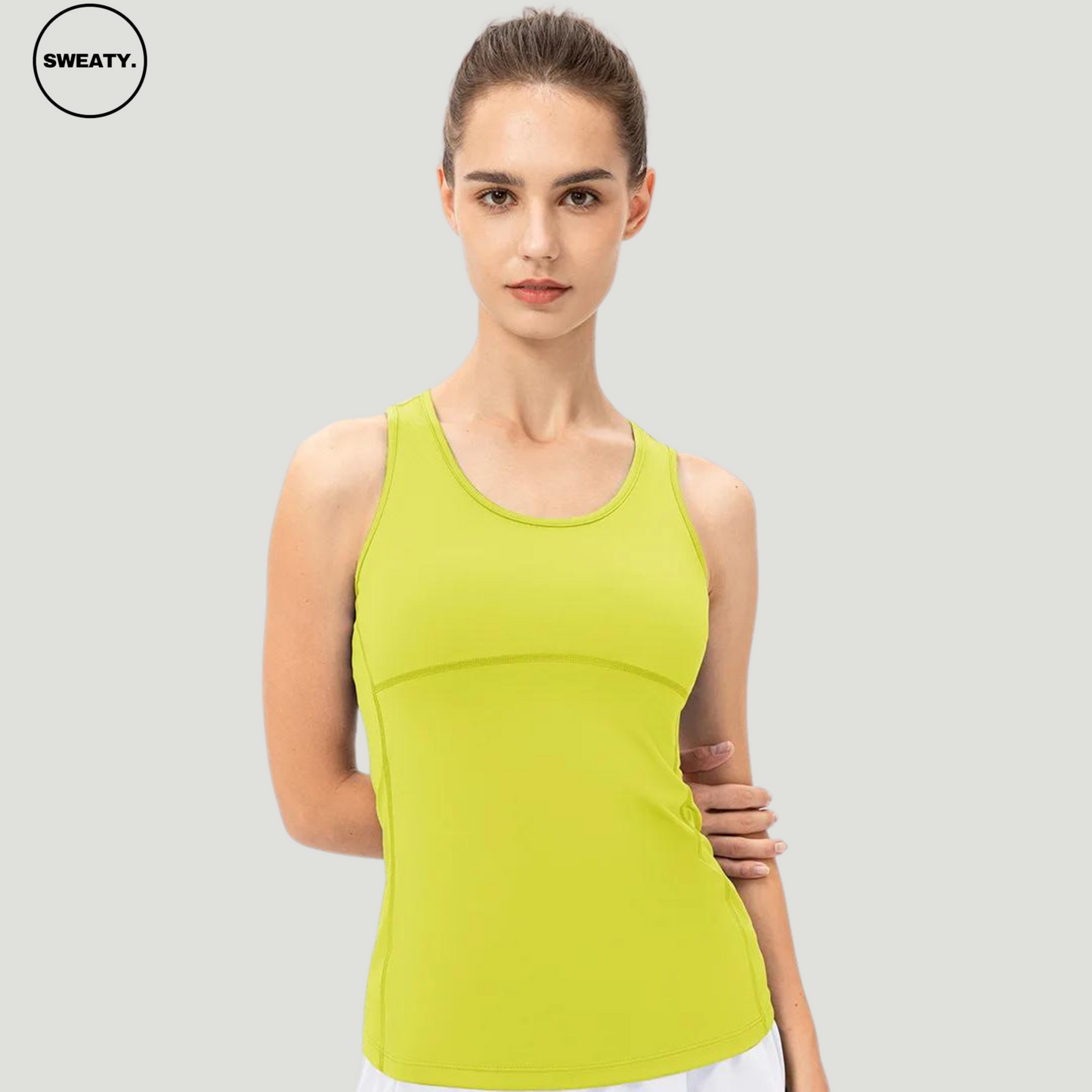 Yellow Candy Colour Quick Dry Vest by SWEATY - Women's lightweight, breathable, and moisture-wicking tank top perfect for yoga, running, and fitness activities. Comfortable SWEATY activewear designed for optimal performance and style.