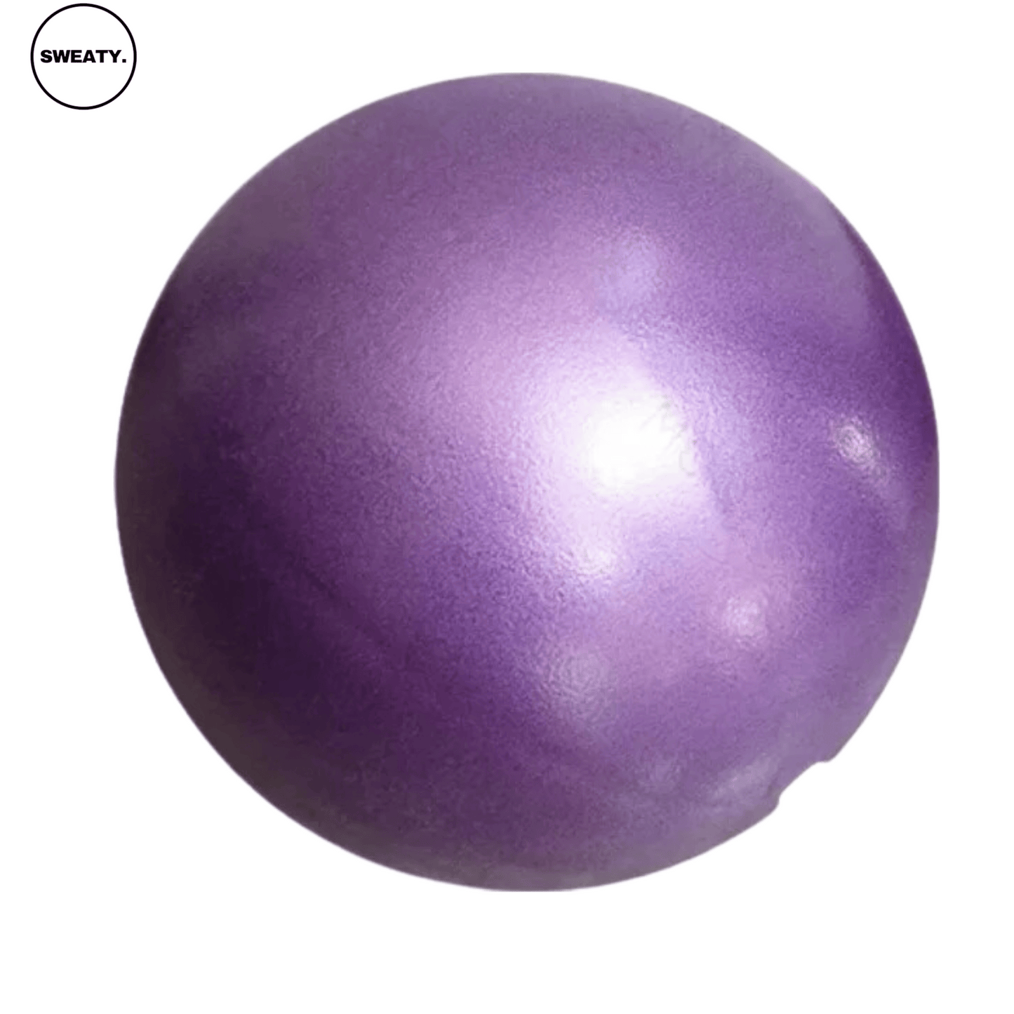 A shiny purple yoga pilates ball, perfect for enhancing balance, stability, and core strength during fitness and workout routines.