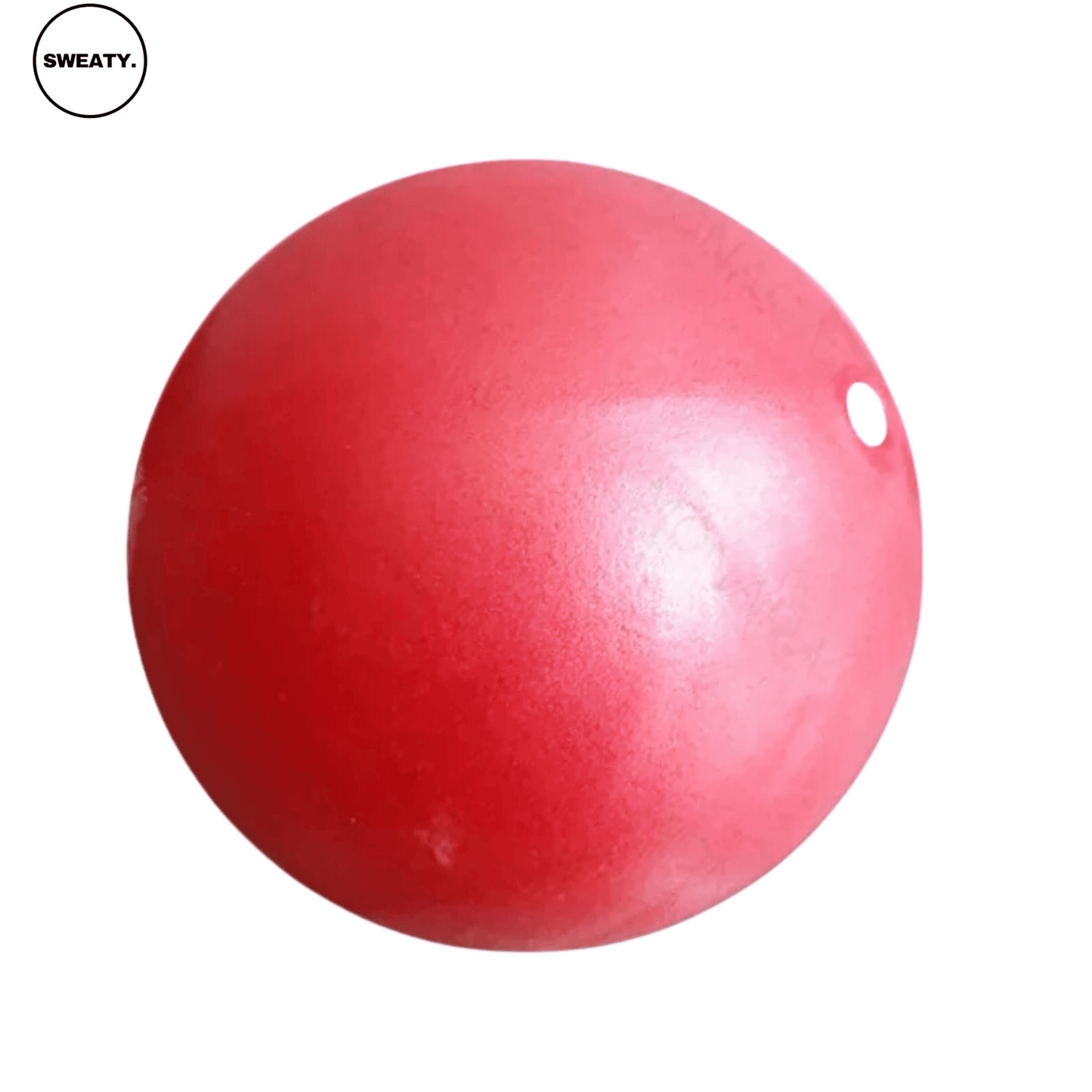 Red Pilates yoga ball with a smooth surface, ideal for core strength training, balance exercises, and flexibility improvement.